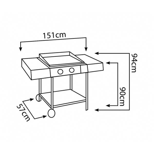 Soldes GARDEN MAX Plancha sur chariot SEVIGNAC 63 Cook'in Garden PG025TPI  pas 