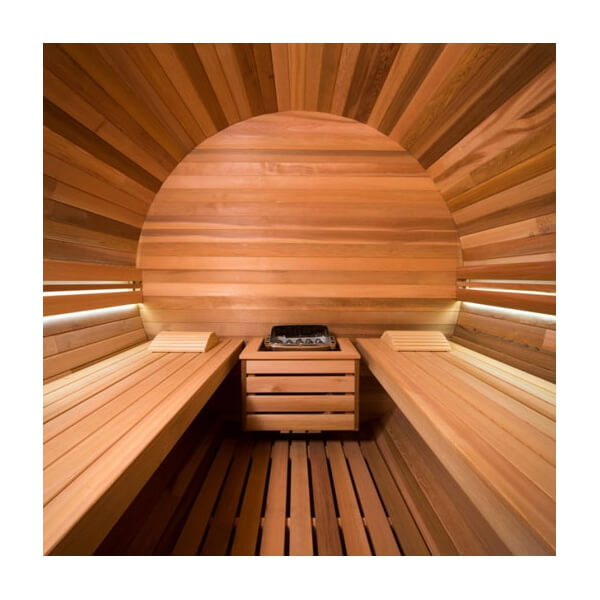 Sauna extérieur traditionnel Barrel 360 cm avec vestiaire MyPiscine
