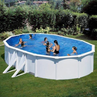 Piscine acier Gré ovale Fidji 634 x 399 x H.122 cm - Filtre à sable