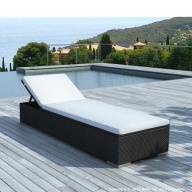 Bain de soleil simple en résine tressée Noir - DOLCE
