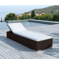 Bain de soleil simple en résine tressée Chocolat - DOLCE