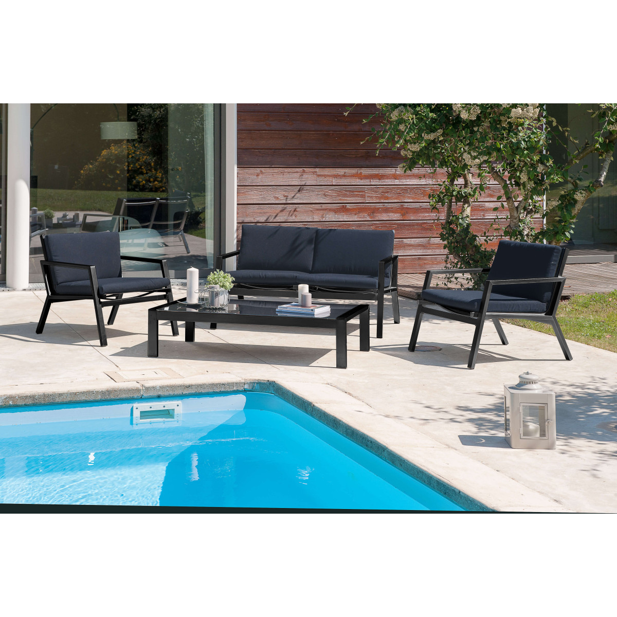 Salon de jardin Miami en aluminium - MyPiscine