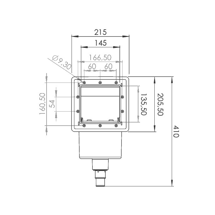 Skimmer pour piscines GRE - 14,6 x 14,1 cm - Marron