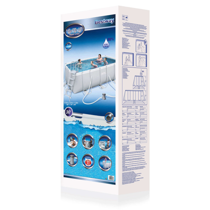 Piscine tubulaire Bestway rectangulaire 4,12 x 2,01 x 1,22 m Power Steel