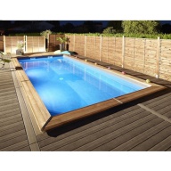 Piscine en bois hors-sol Maeva 8x4m avec escalier sous liner