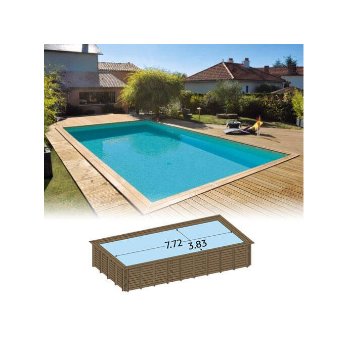 Piscine bois Maéva 800 x 400 x H.150 cm rectangulaire