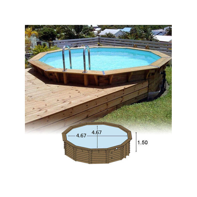 Piscine bois Maéva Ø 500 x H.150 cm