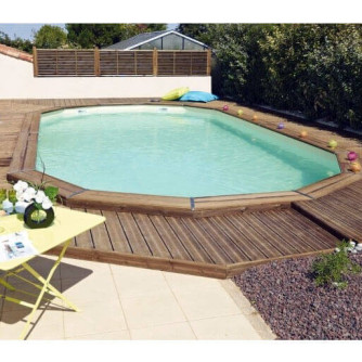 Piscine bois Maéva 700 x 400 x H.150 cm octogonale