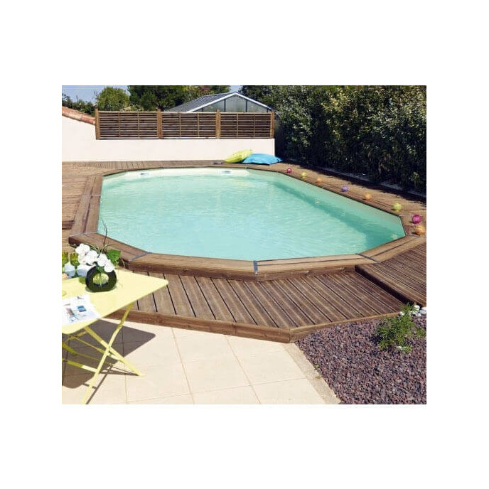 Piscine bois Maéva 700 x 400 x H.150 cm octogonale