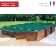 Bâche à barres de sécurité Woody spéciale piscine hors-sol