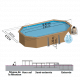 Piscine bois Safran 2 620 x 395 x H 136 cm