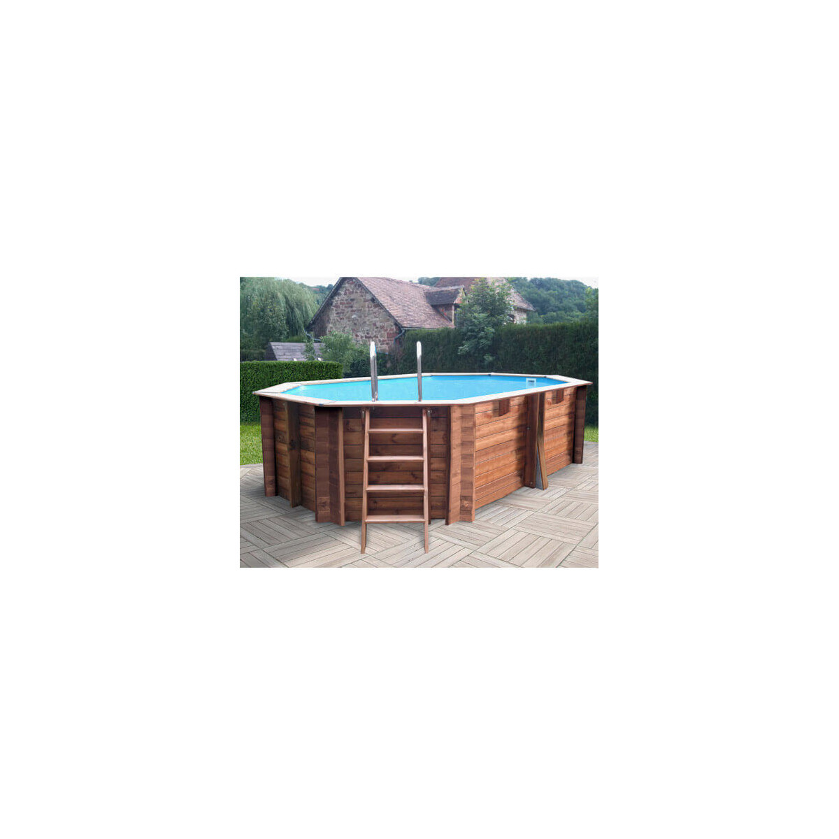 piscine bois safran 637 x 412 x h 133 cm