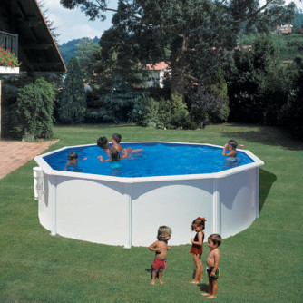 Piscine acier Gré ronde Bora Bora Ø 480 x 122 cm - Filtre à cartouche