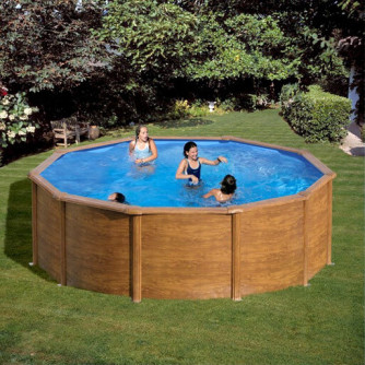 Piscine acier Gré ronde Sicilia Ø 370 x 122 cm - Filtre à cartouche