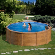 Piscine Pacific ronde grise 4,57 mx 1,32 m de profondeur avec paroi en  acier avec