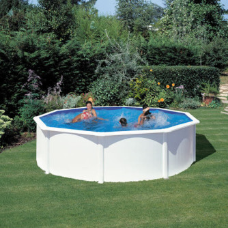 Piscine acier Gré ronde Fidji Ø 480 x 122 cm - Filtre à sable