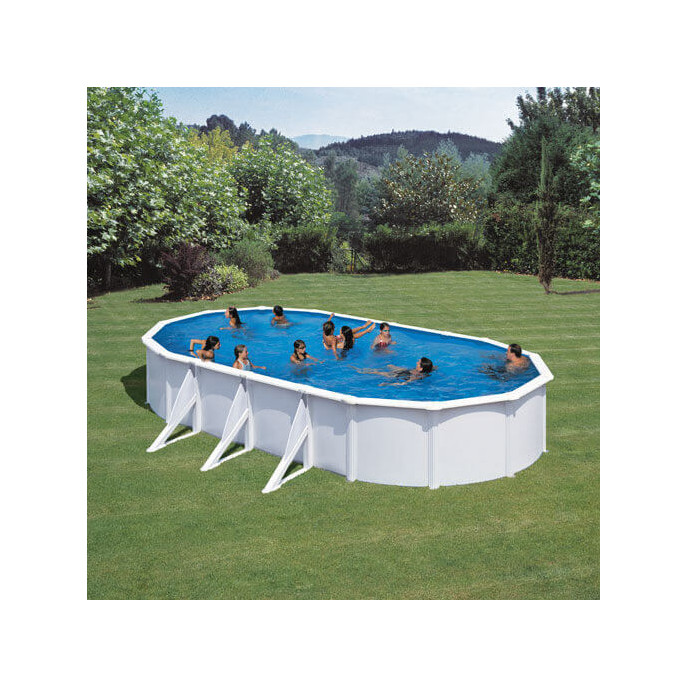 Piscine acier Gré ovale Fidji 744 x 399 x H.122 cm - Filtre à sable