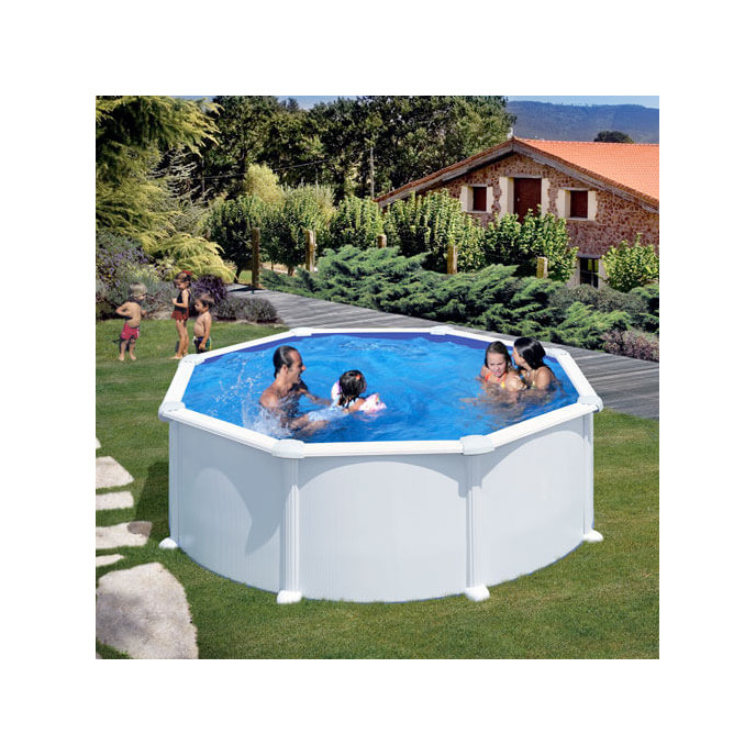 Piscine acier Gré ronde Atlantis Ø 370 x 132 cm - Filtre à sable