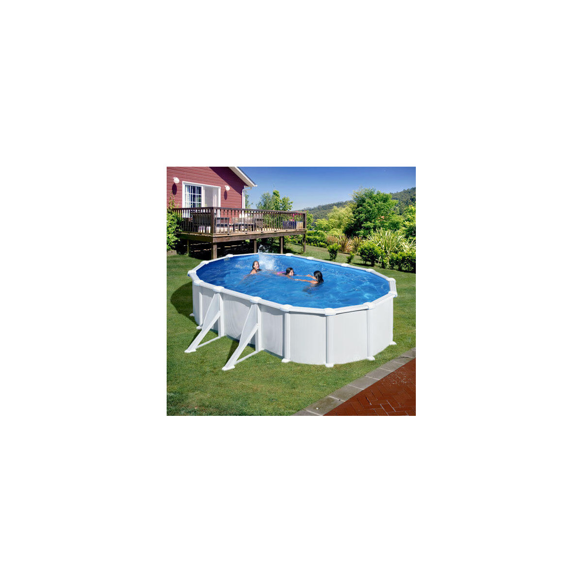 Piscine hors sol GRE en acier ovale CAPRI 610 