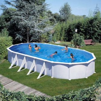 Piscine acier Gré ovale Atlantis 1020 x 575 x H.132 cm - Filtre à sable