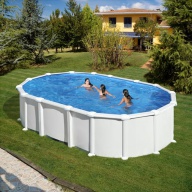 Piscine acier Gré ovale Haiti 634 x 399 x H.132 cm - Filtre à sable
