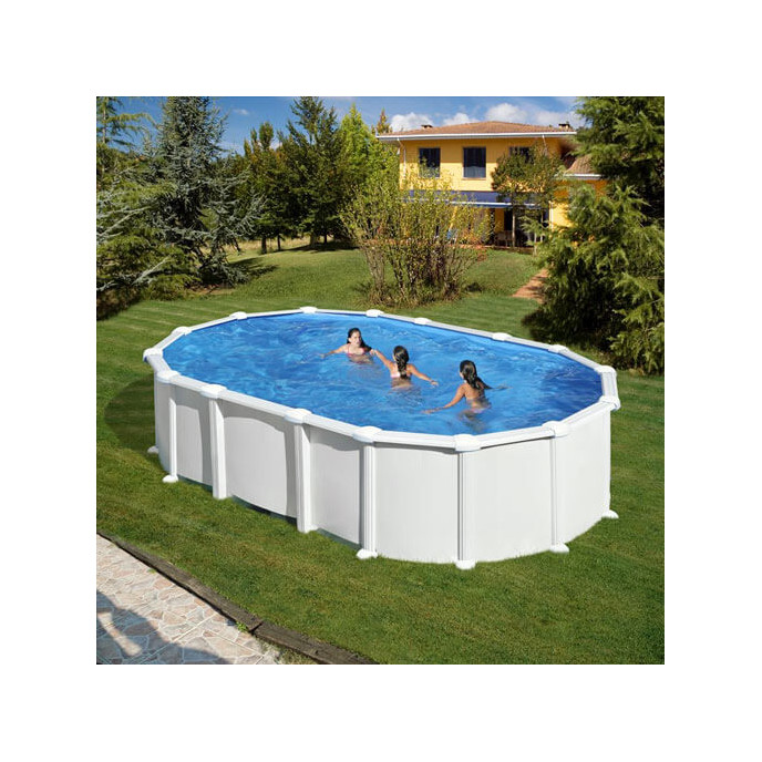 Piscine acier Gré ovale Haiti 634 x 399 x H.132 cm - Filtre à sable