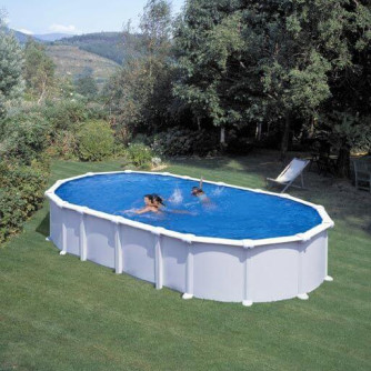 Piscine acier Gré ovale Haiti 744 x 399 x H.132 cm - Filtre à sable