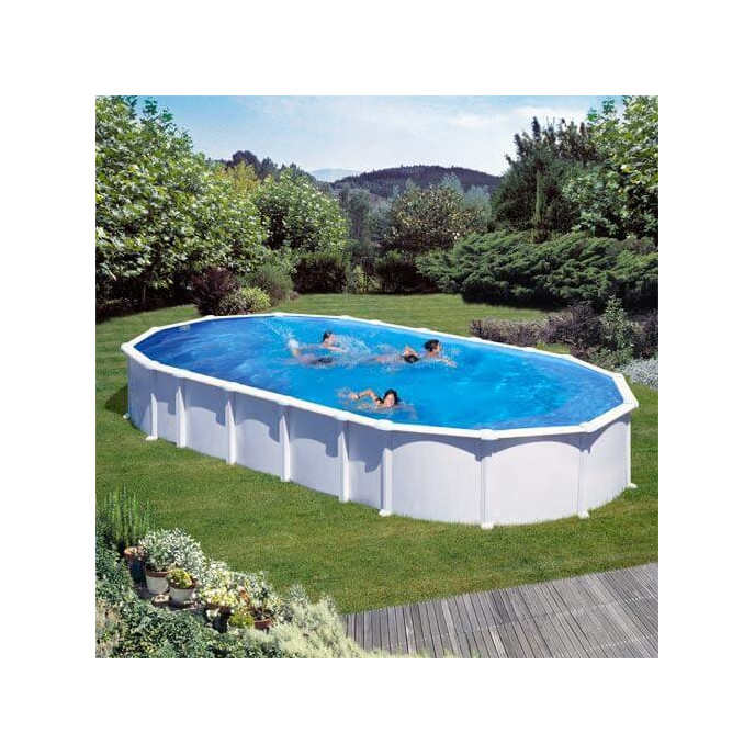 Piscine acier Gré ovale Haiti 815 x 490 x H.132 cm - Filtre à sable