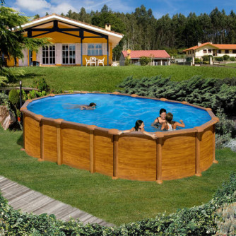 Piscine acier Gré ovale Amazonia 634 x 399 x H.132 cm - Filtre à sable