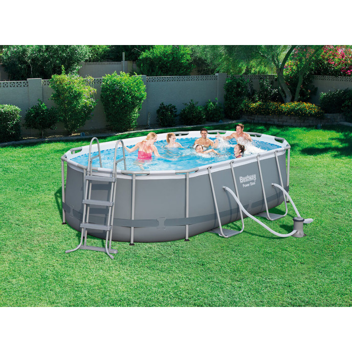 Piscine tubulaire Bestway ovale 4,27 x 2,50 x 1,00 m Power Steel