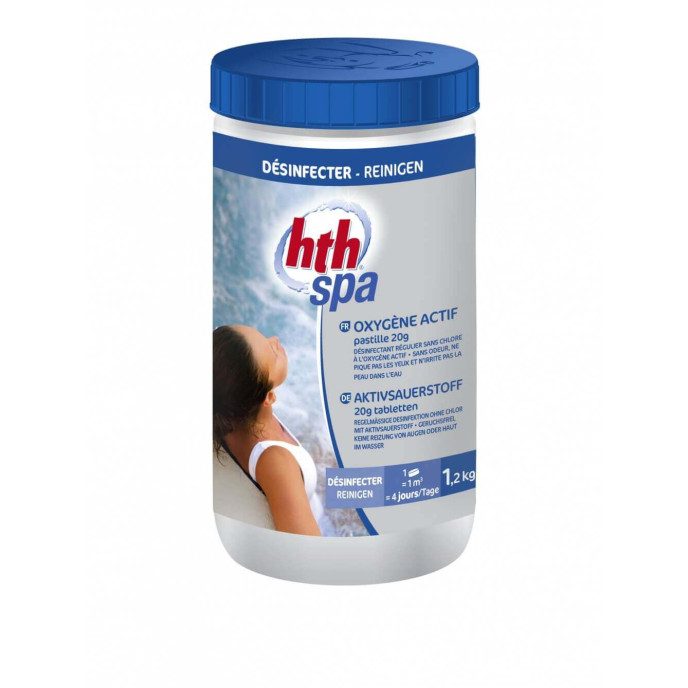 Traitement Spa OXYGENE ACTIF 20g HTH - 1,2Kg Traitement Spa OXYGENE ACTIF 20g HTH - 1,2Kg