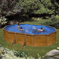 Piscine acier Gré ovale Sicilia 527 x 327 x H.122 cm - Filtre à cartouche
