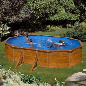 Piscine acier Gré ovale Sicilia 527 x 327 x H.122 cm - Filtre à cartouche