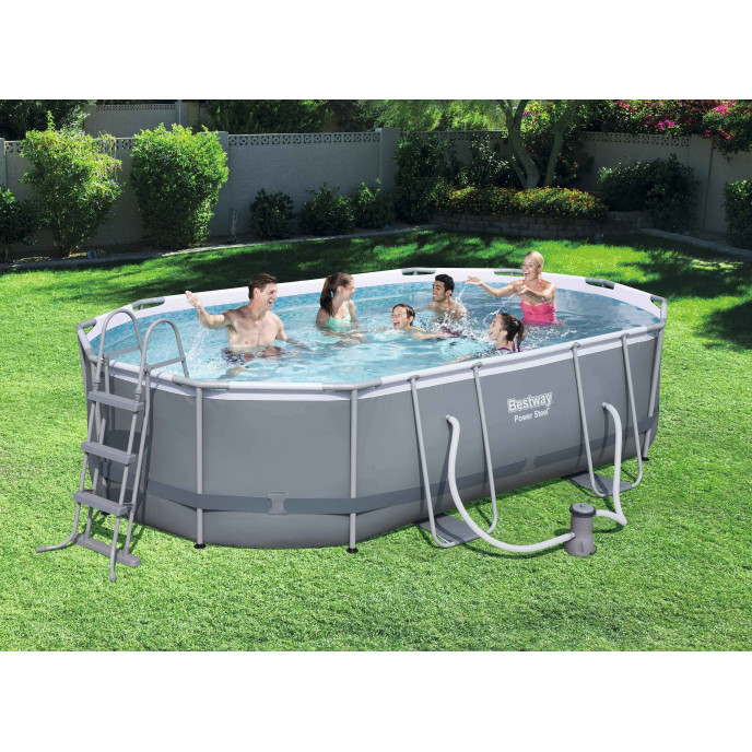 Piscine tubulaire Bestway ovale 4,88 x 3,05 x 1,07 m Power Steel