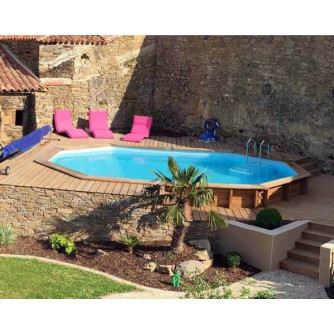 Piscine bois Cannelle 551 x 351 x H 119 cm