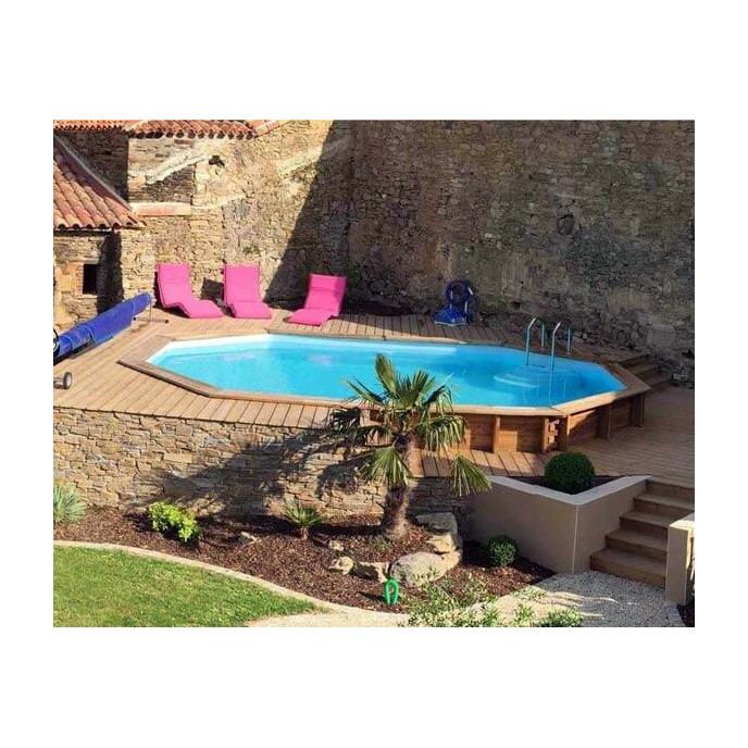 Piscine bois Cannelle 551 x 351 x H 119 cm