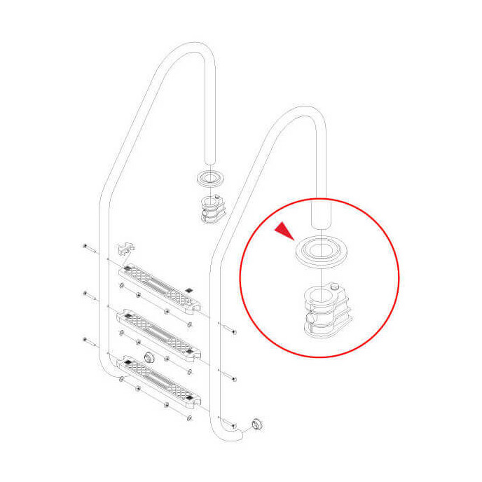 Echelle 2 marches pour piscine enterrée