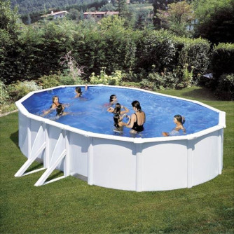 Piscine acier Gré ovale Bora Bora 527 x 327 x H.122 cm - Filtre à cartouche