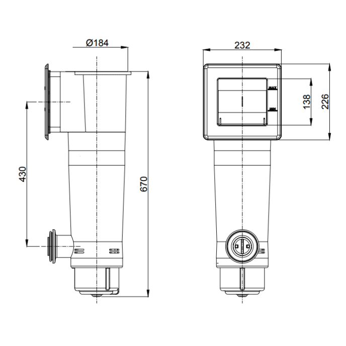 Skimmer motorisé AR125 à cartouche 3,8 m3/h