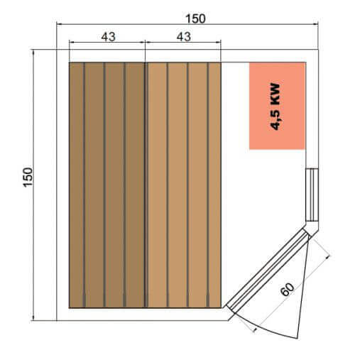 Sauna vapeur ZEN Angulaire 3 à 4 Places