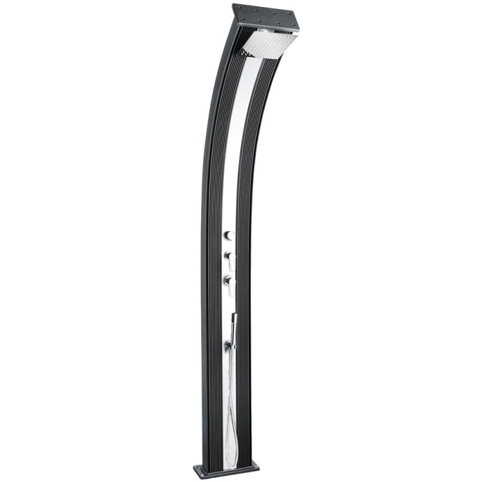 Douche solaire hybride DADA Curve 38L en aluminium Anthracite / Alu brossé