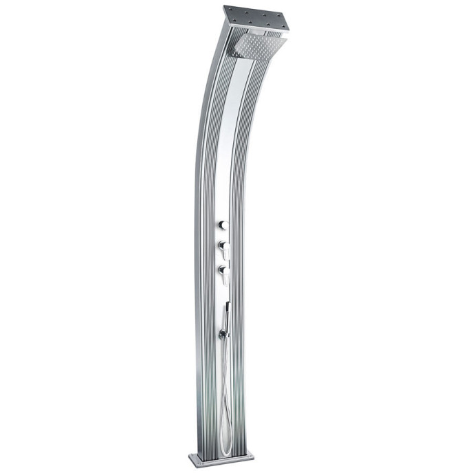 Douche solaire hybride DADA Curve 38L en aluminium anodisé Inox