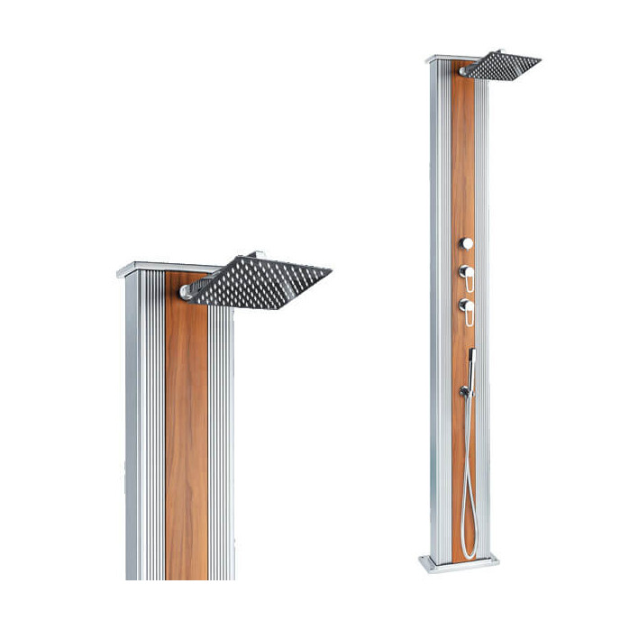 Douche Solaire aluminium Formidra® DADA Inox / Bois