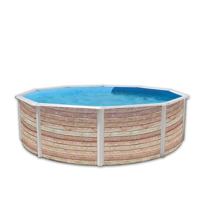 Piscine Acier Hors Sol Pinus ø640 Cm H120 Cm Effet Bois 8388