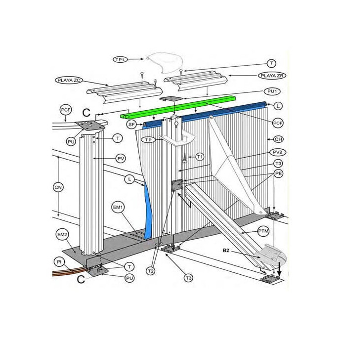 Rail d'accroche profilé (PCF)