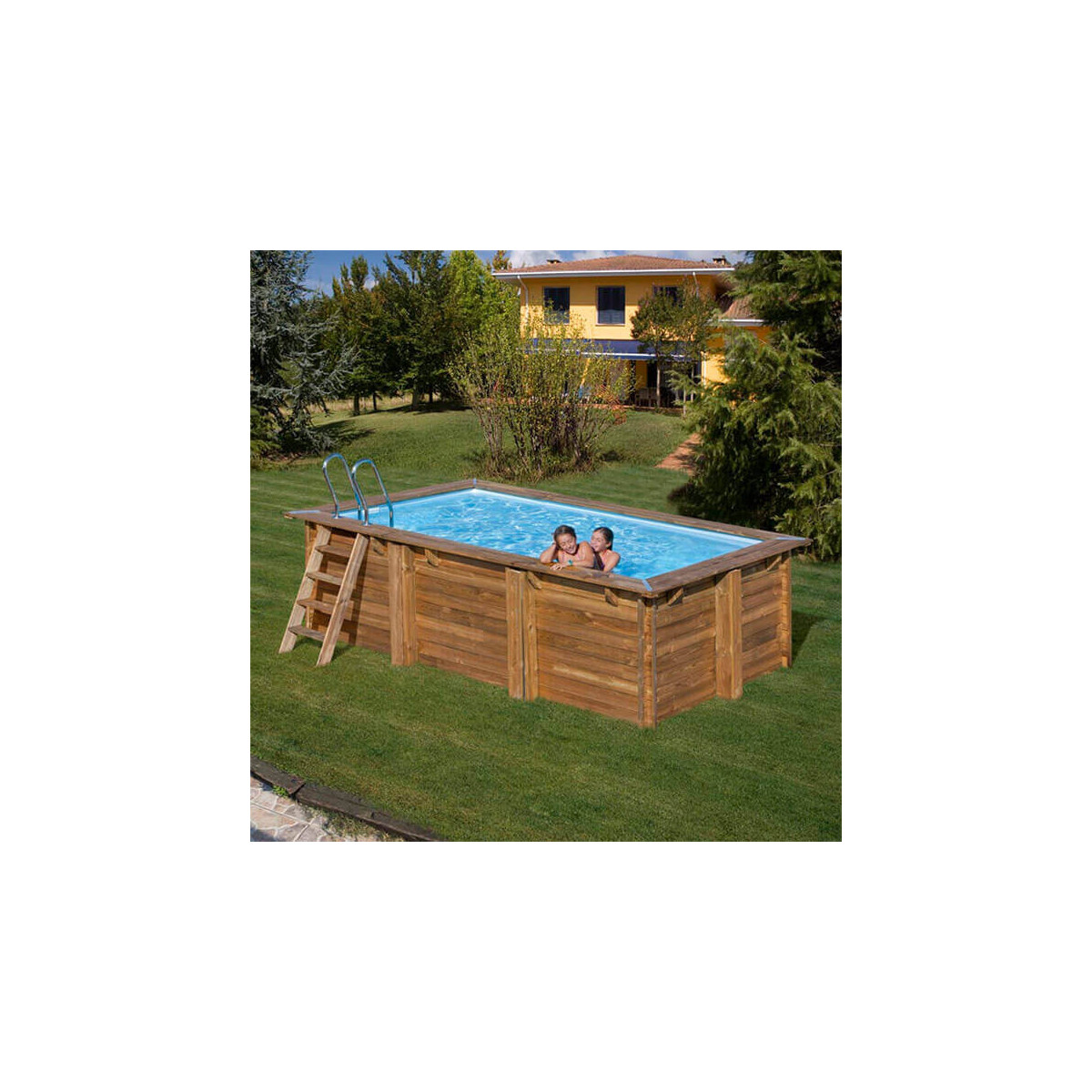 Piscine hors sol bois rectangulaire Gré Marbella LDD 4,20 x 2,70 x