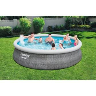 Piscine autoportée Bestway ronde Ø 457 x H.107 cm Fast Set Rotin