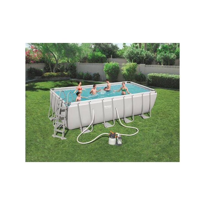 Piscine tubulaire Bestway rectangulaire 4,88 x 2,44 x 1,22 m Power Steel (Filtre à sable)