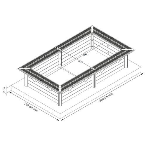 Piscine bois Azura 200 x 350 x H 71 cm