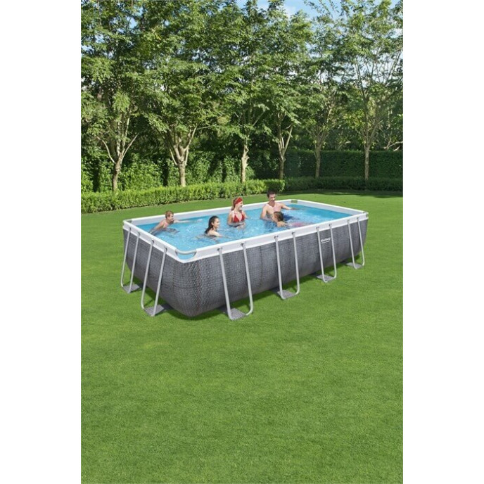 Piscine tubulaire 549 x 274 x H122 cm - Power Steel imprimé rotin